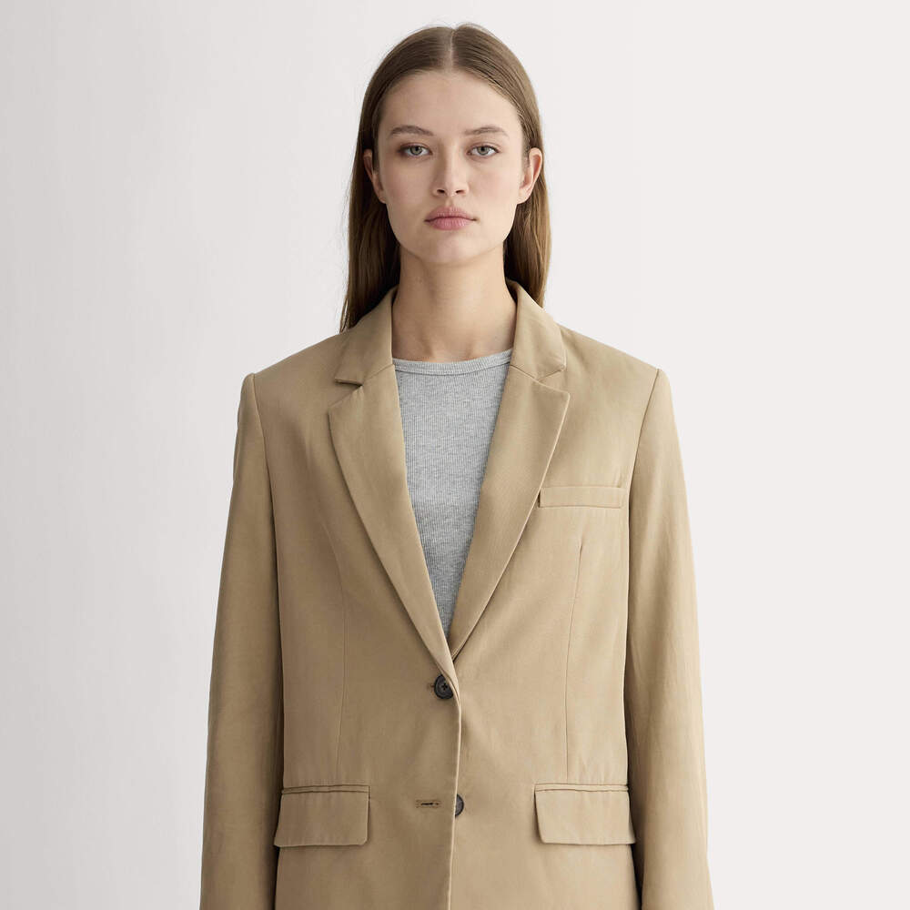 Everlane Women's Oversized Blazer in Buttersmooth in Ash Brown, Size 0